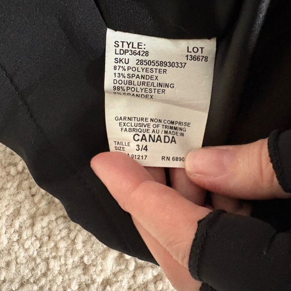 le chateau Black Wide Leg Pants with Purple Floral Print - Picture 7 of 10